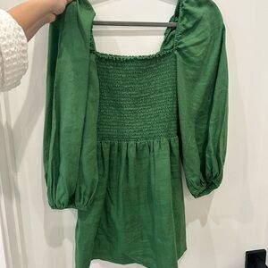 Reformation green mini dress